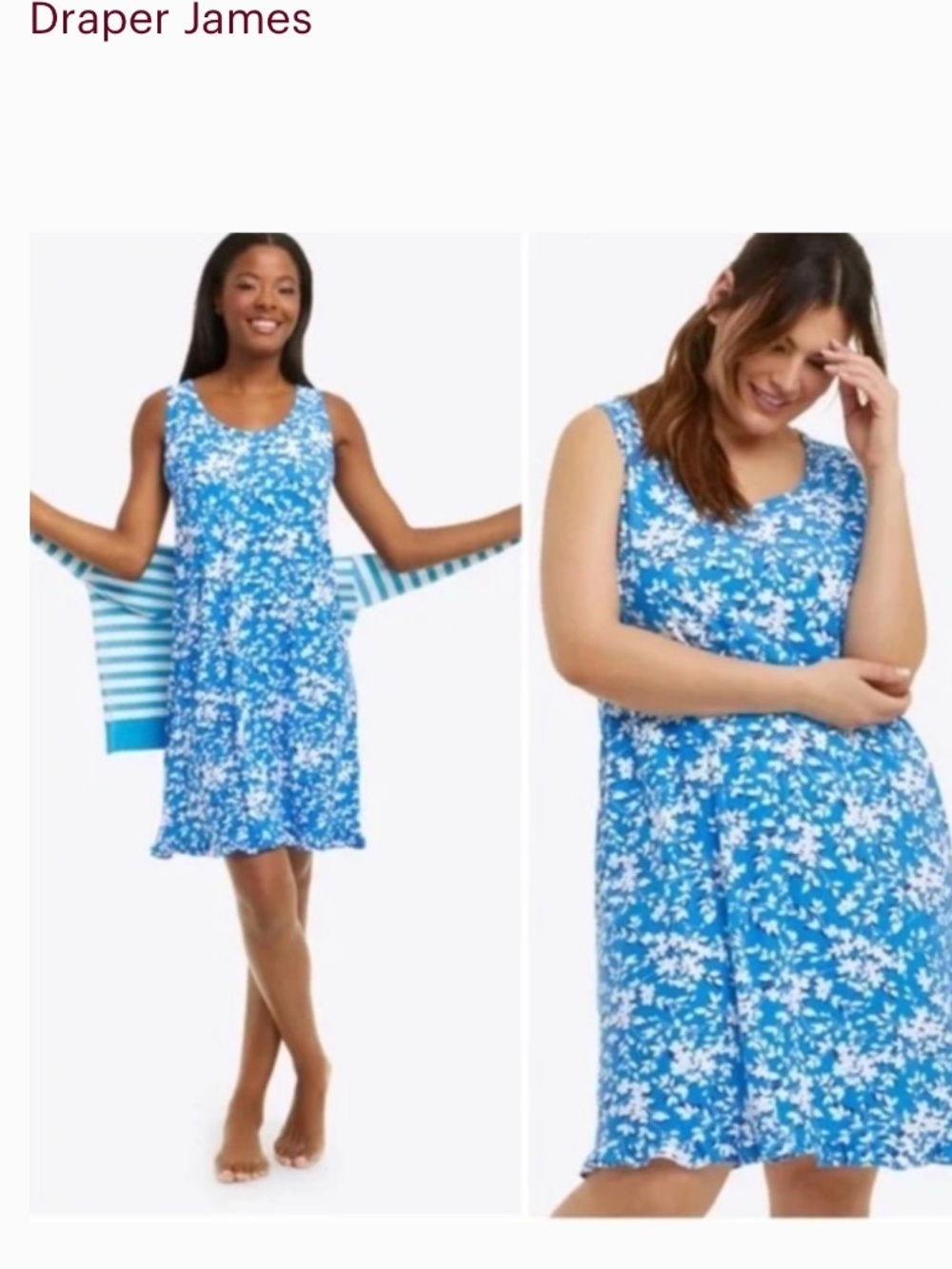 Brand New! Draper James Blue and White Floral ruffle nightie XXL/XXXL - Picture 6 of 6